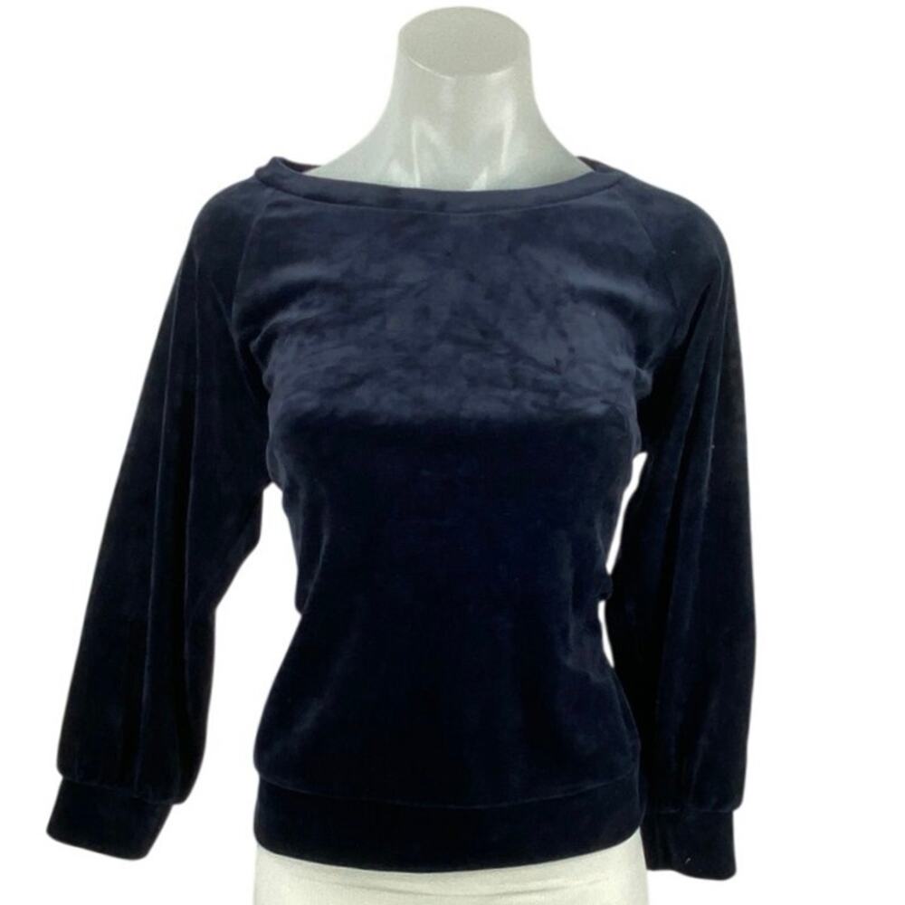 LOFT Women's Velvet Velour Boat Neck Long Sleeve Sweatshirt Sweater Top S Petite